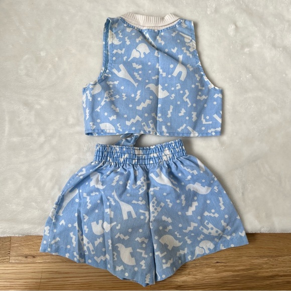 Vintage healthtex abstract two piece zoo animals 90s style elephant giraffe 4t - Picture 3 of 3